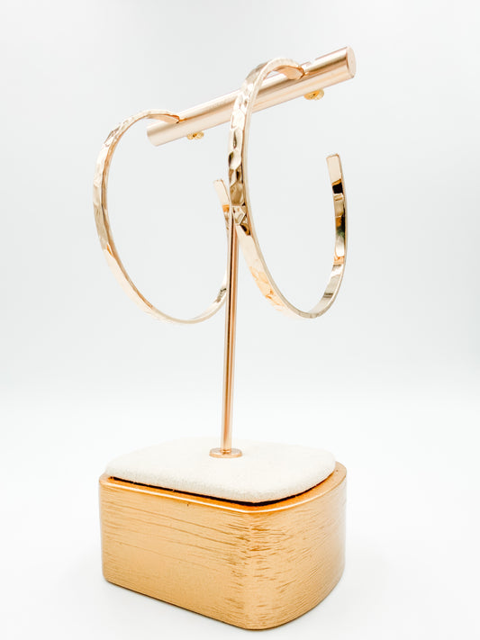 Brigitte Hammered Gold Hoops