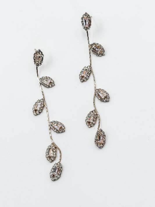 Elegant Long Leaf Dangle Earrings