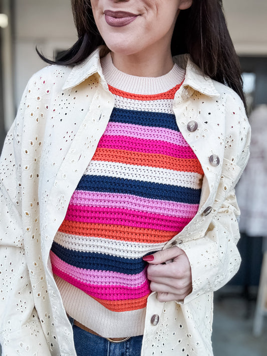 Donny Eyelet Shacket