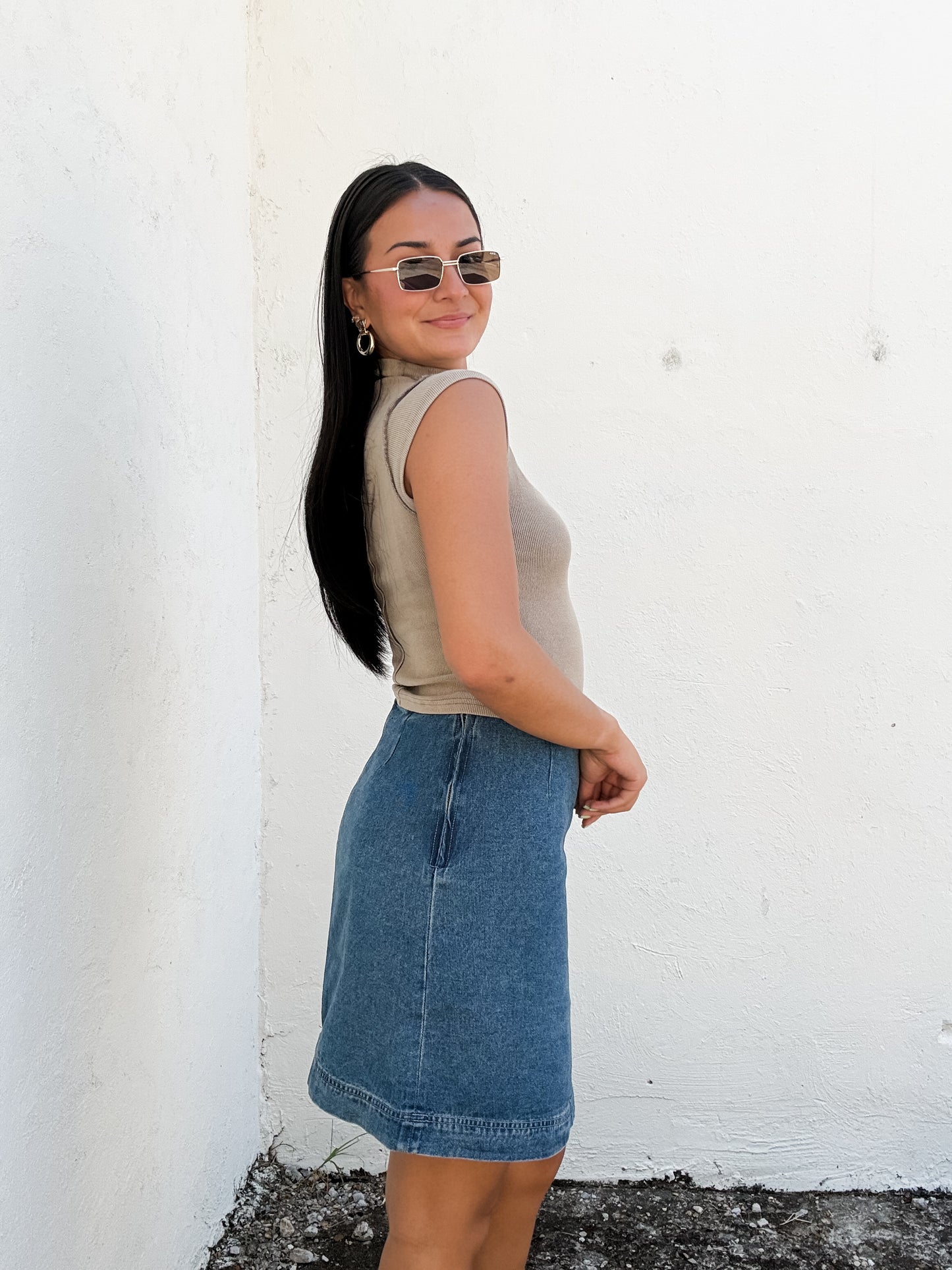 Vinti Mock Top Taupe