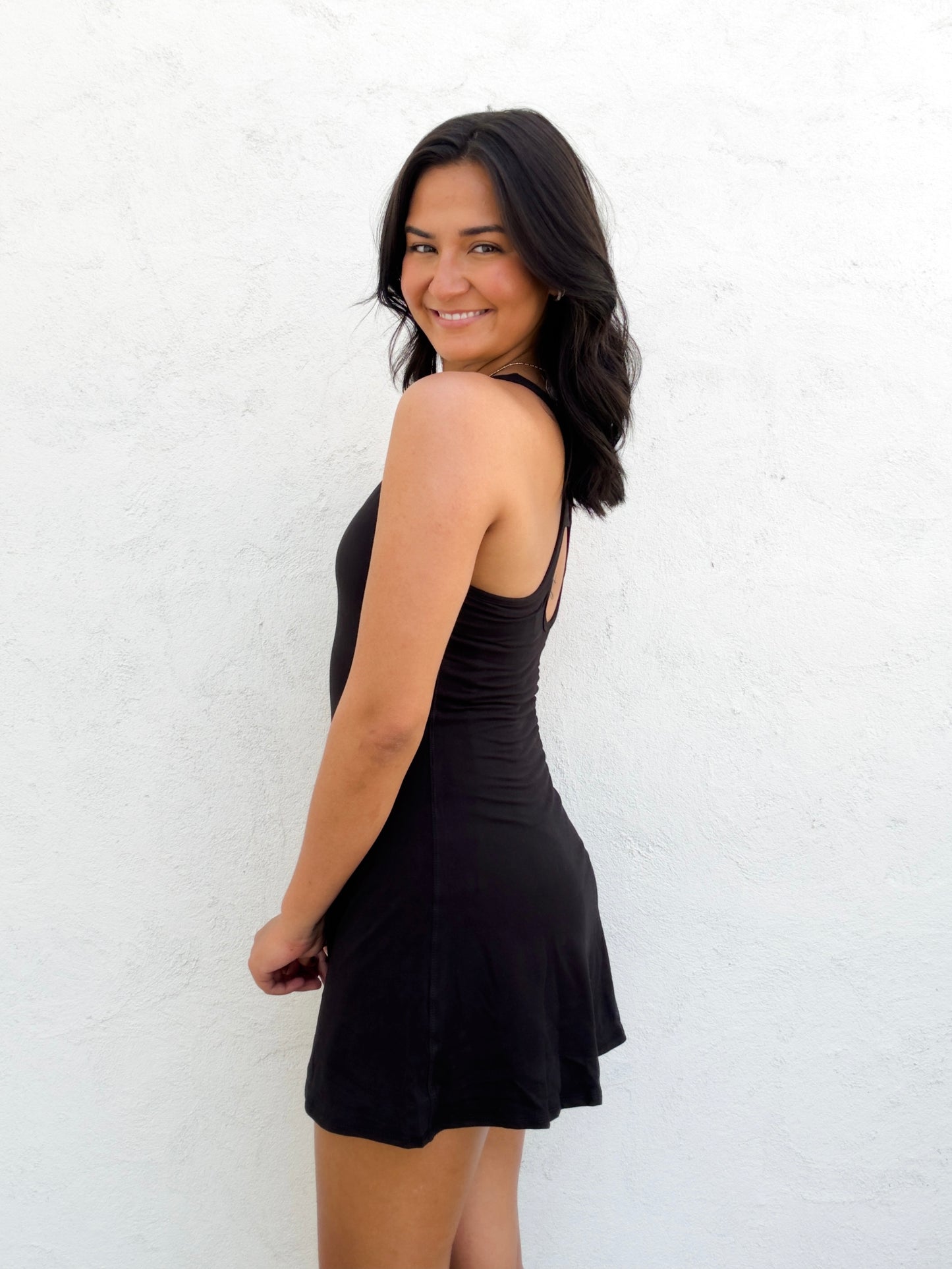 Tennis Romper Dress Black