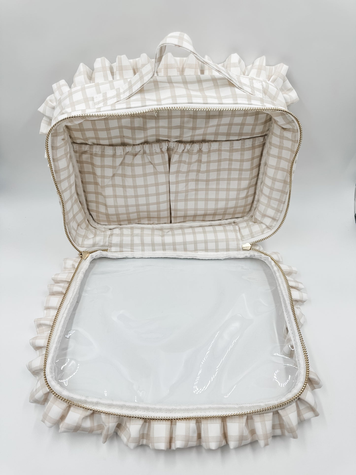 Ruffled Jett Setter Nude Plaid