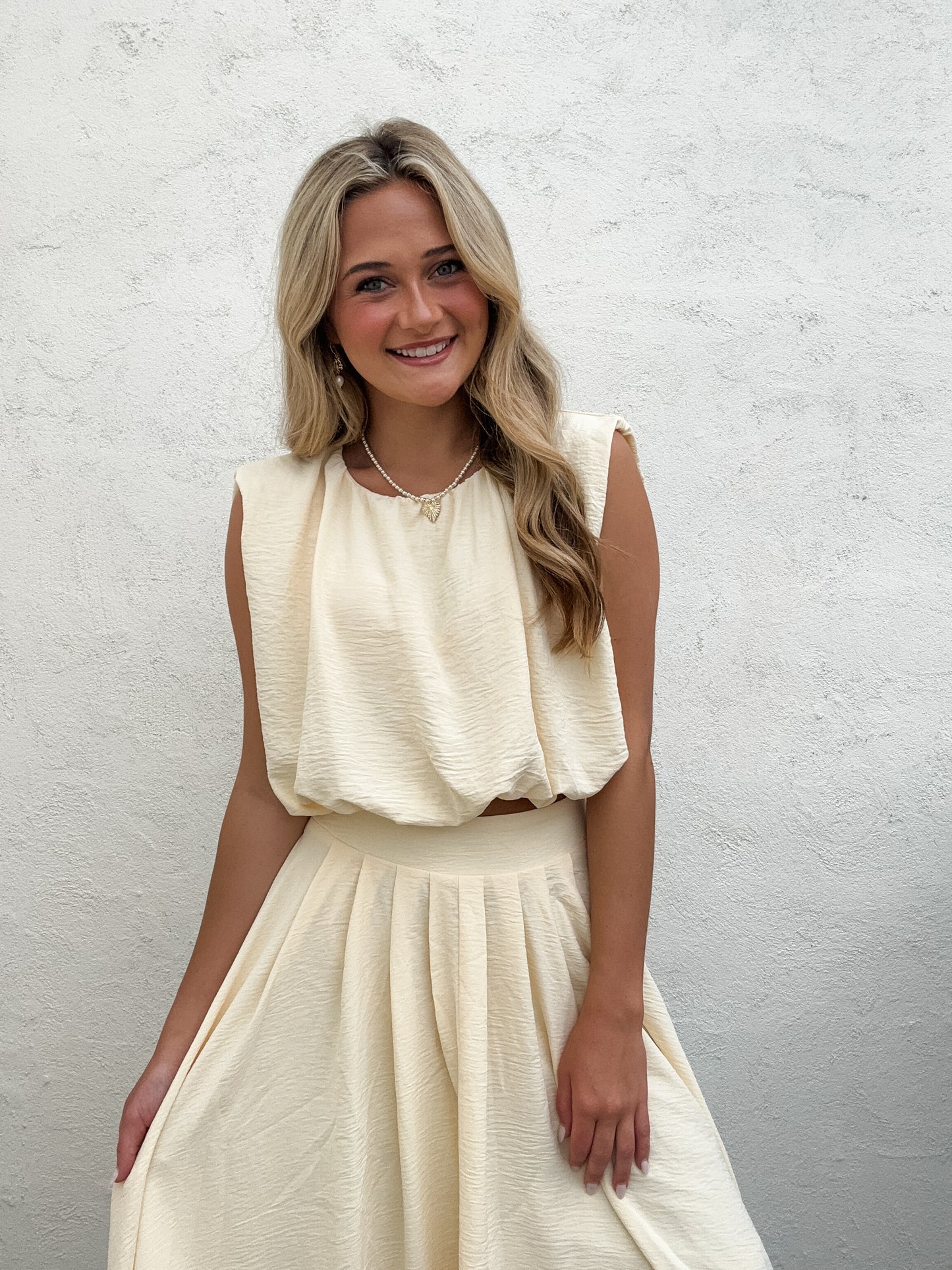 Up Up and Away Skirt Set Light Yellow