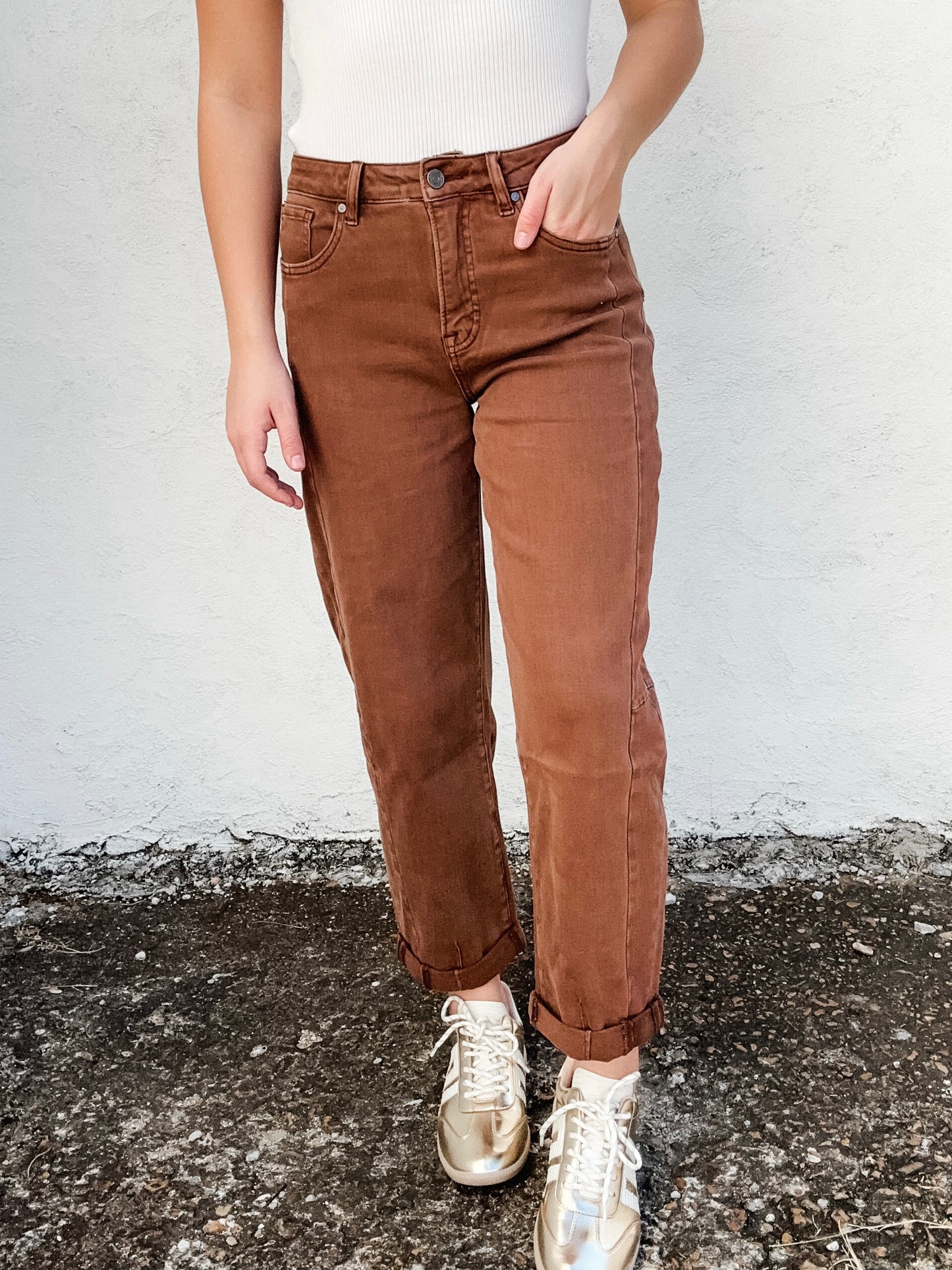 Oh Baby My Barrel Espresso Jeans