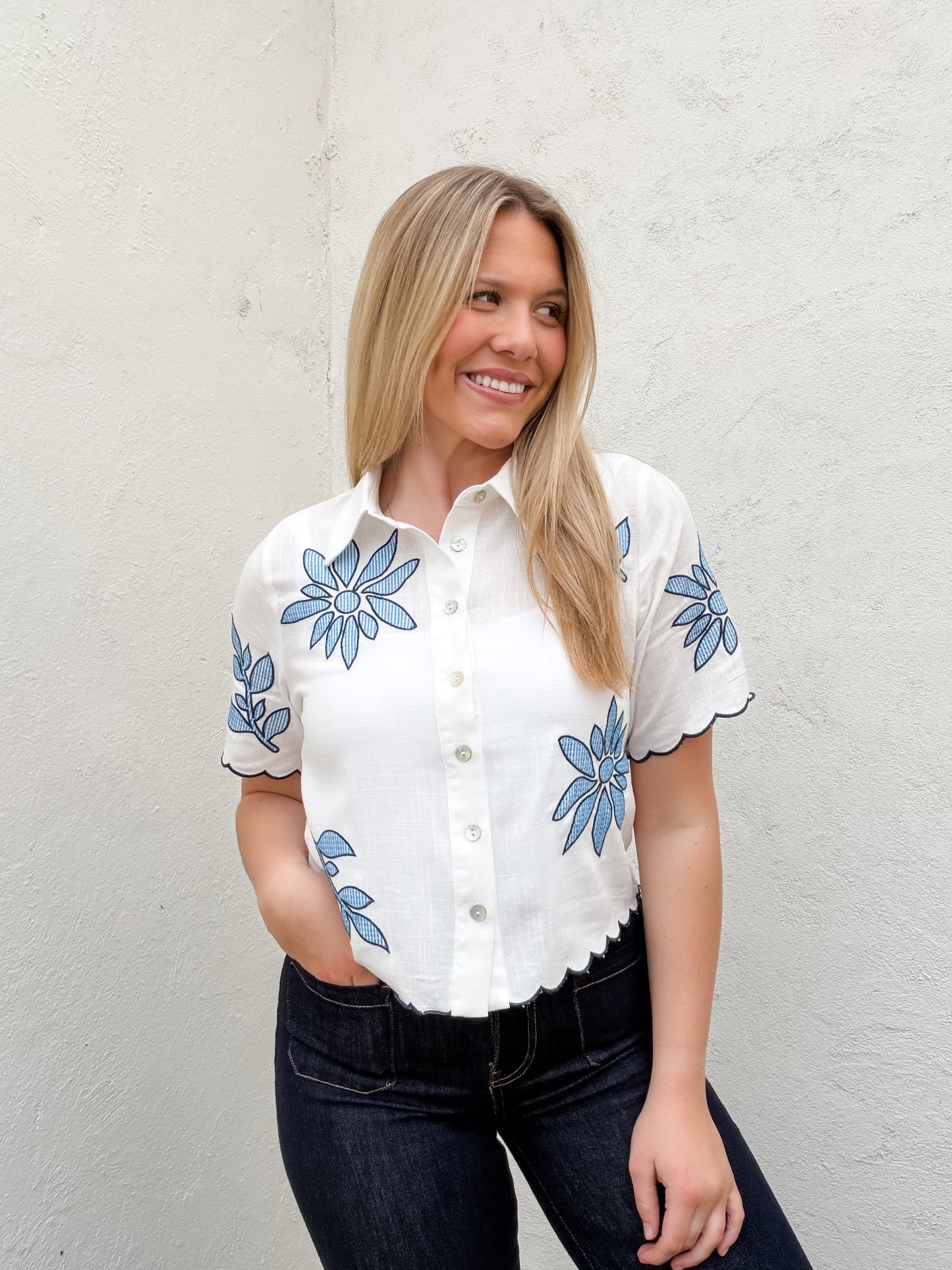 Blue Dahlia Top