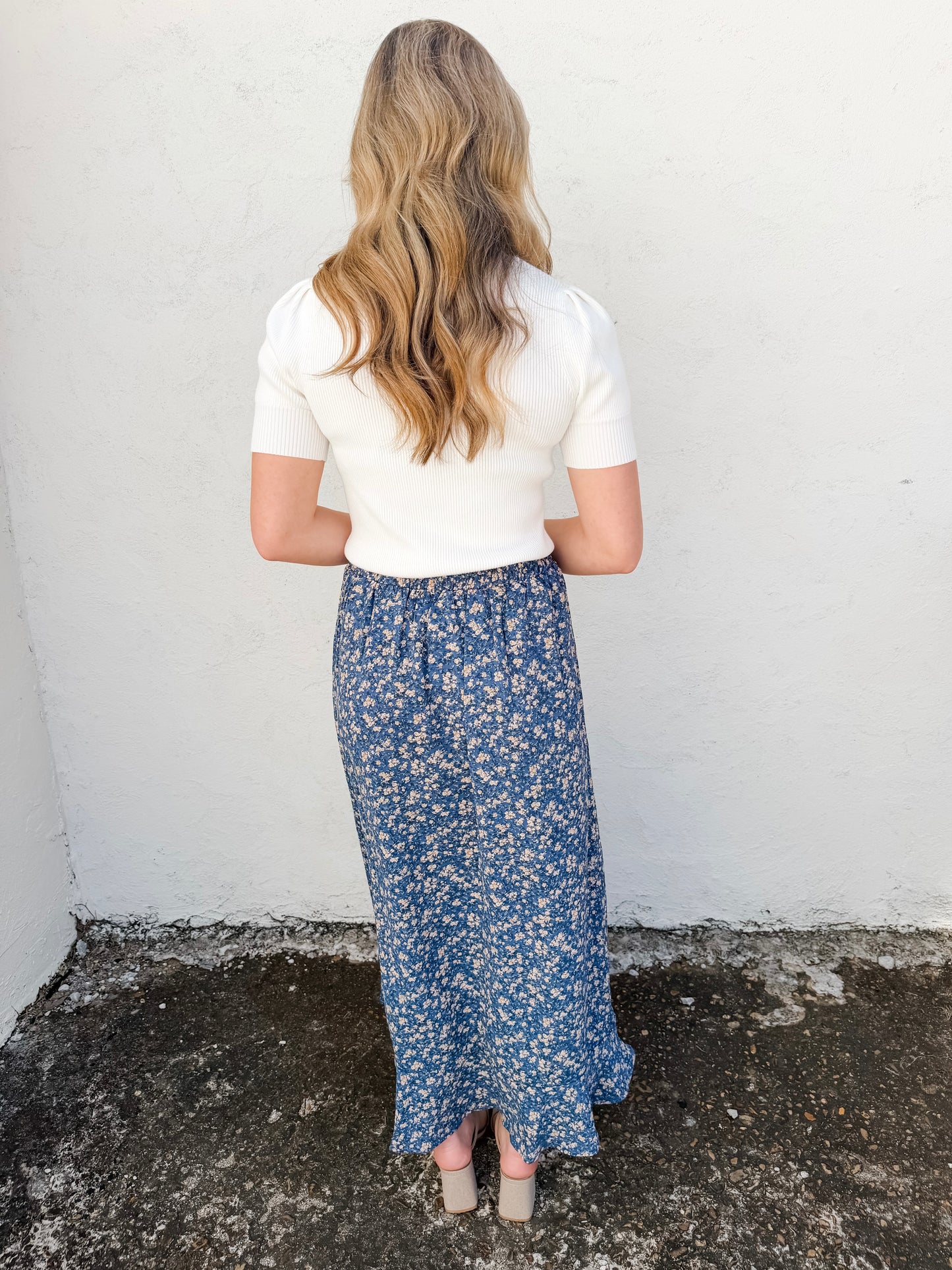 Wispy Blue Maxi Skirt