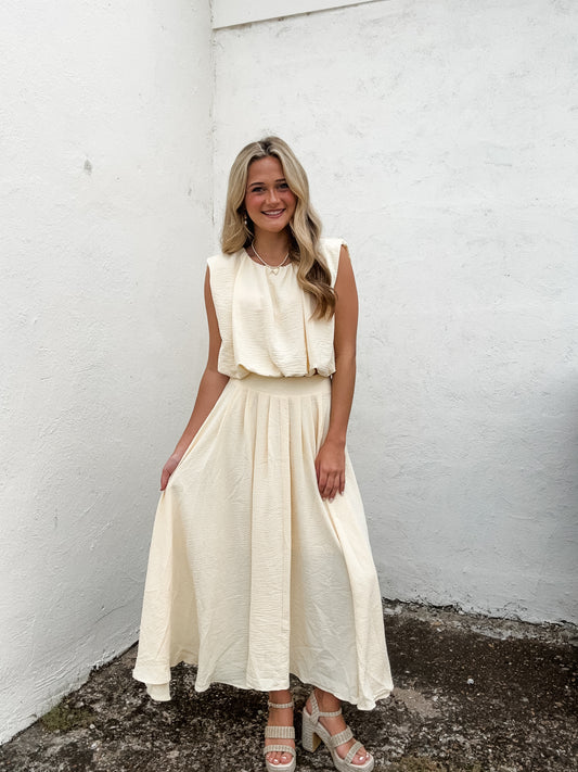 Up Up and Away Skirt Set Light Yellow
