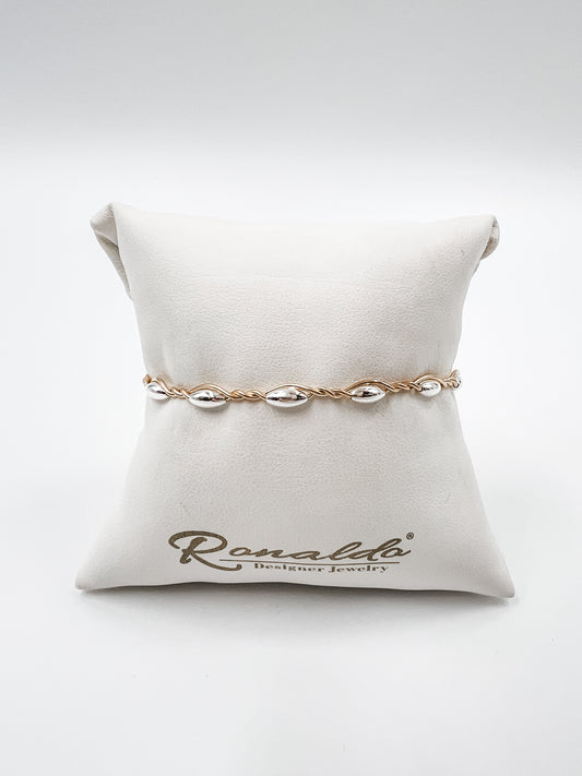 Graceful Gold Bracelet Silver Beads