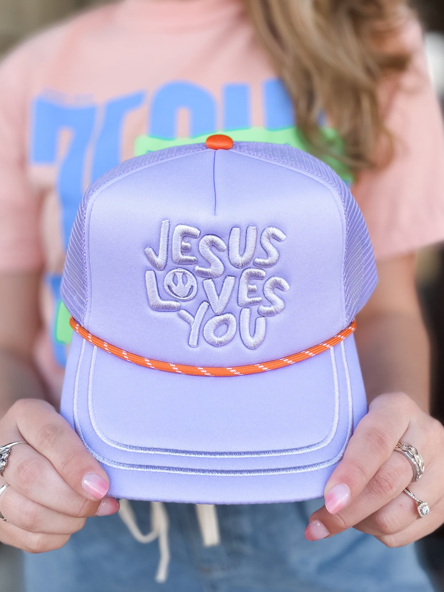 Jesus Loves You Hat Purple