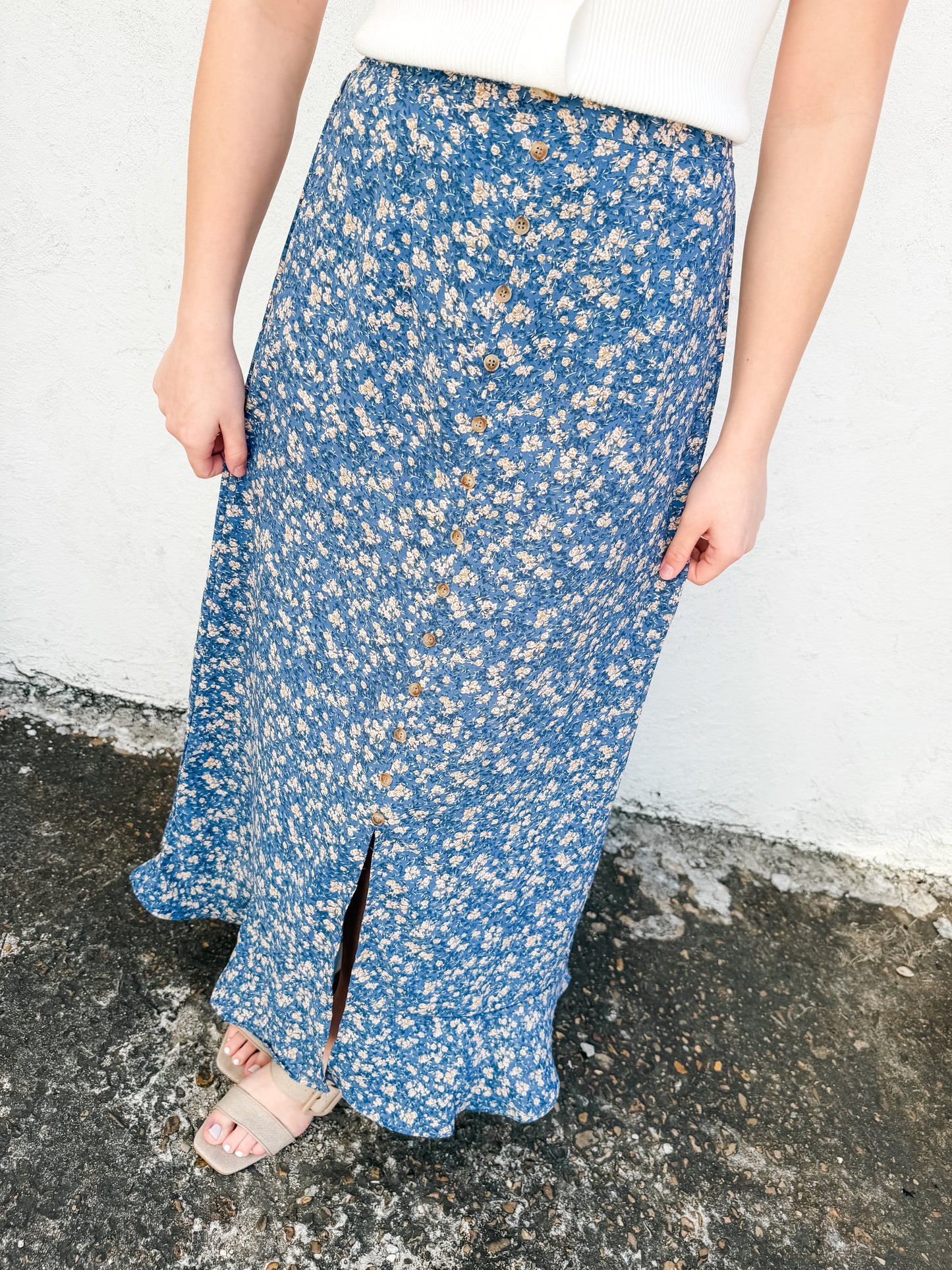 Wispy Blue Maxi Skirt