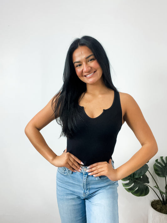 Up a Notch Sleeveless Top Black