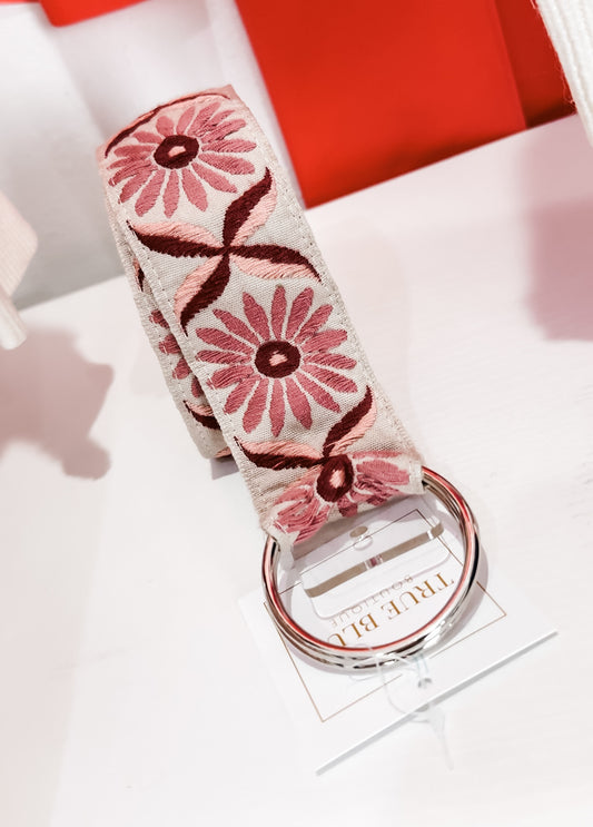Jacie Embroidered Belt Pink