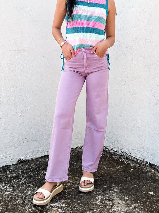 Flora High Rise Straight Pants