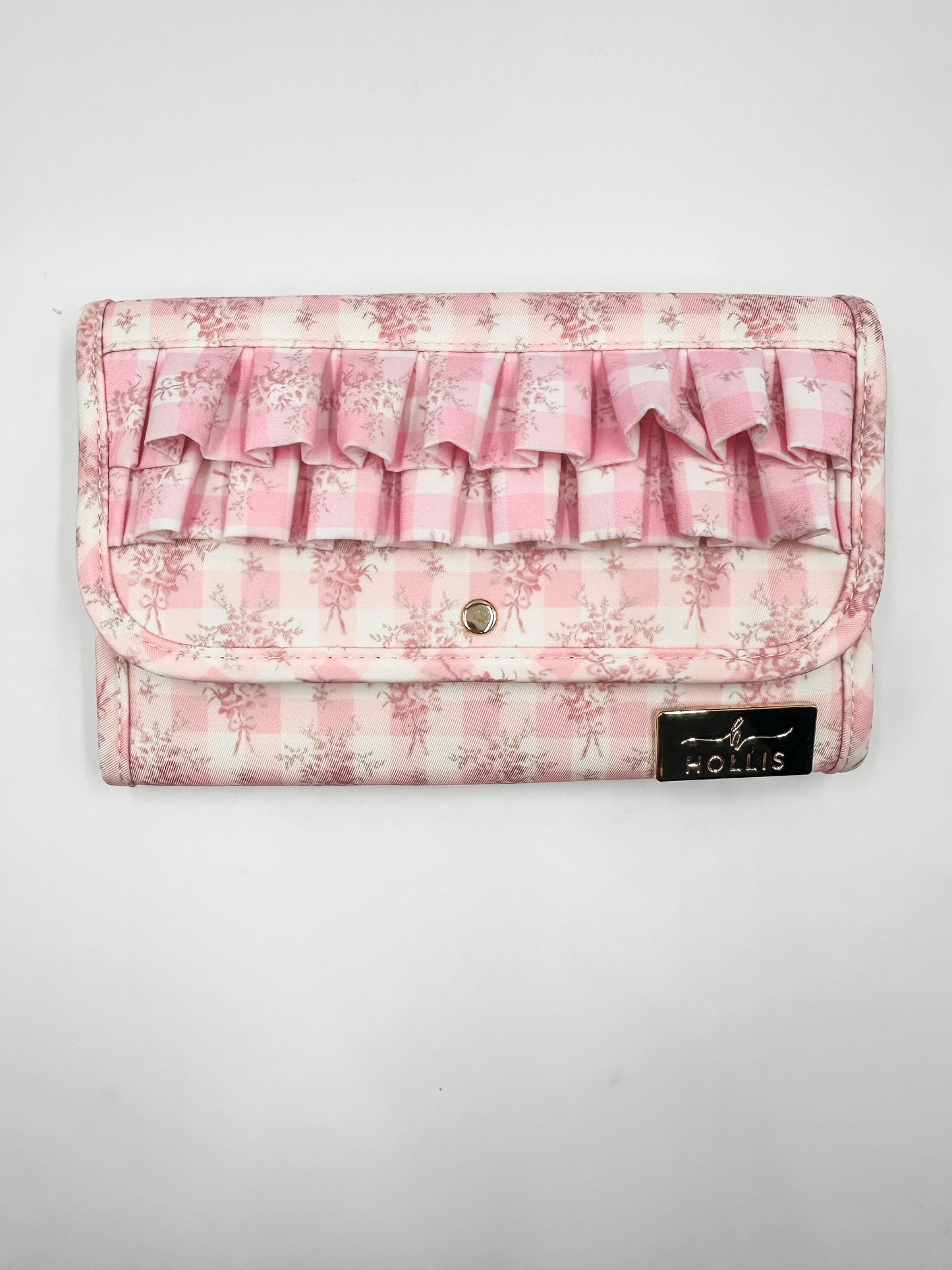 Fold Up Jewelry Organizer Ruffled Pink