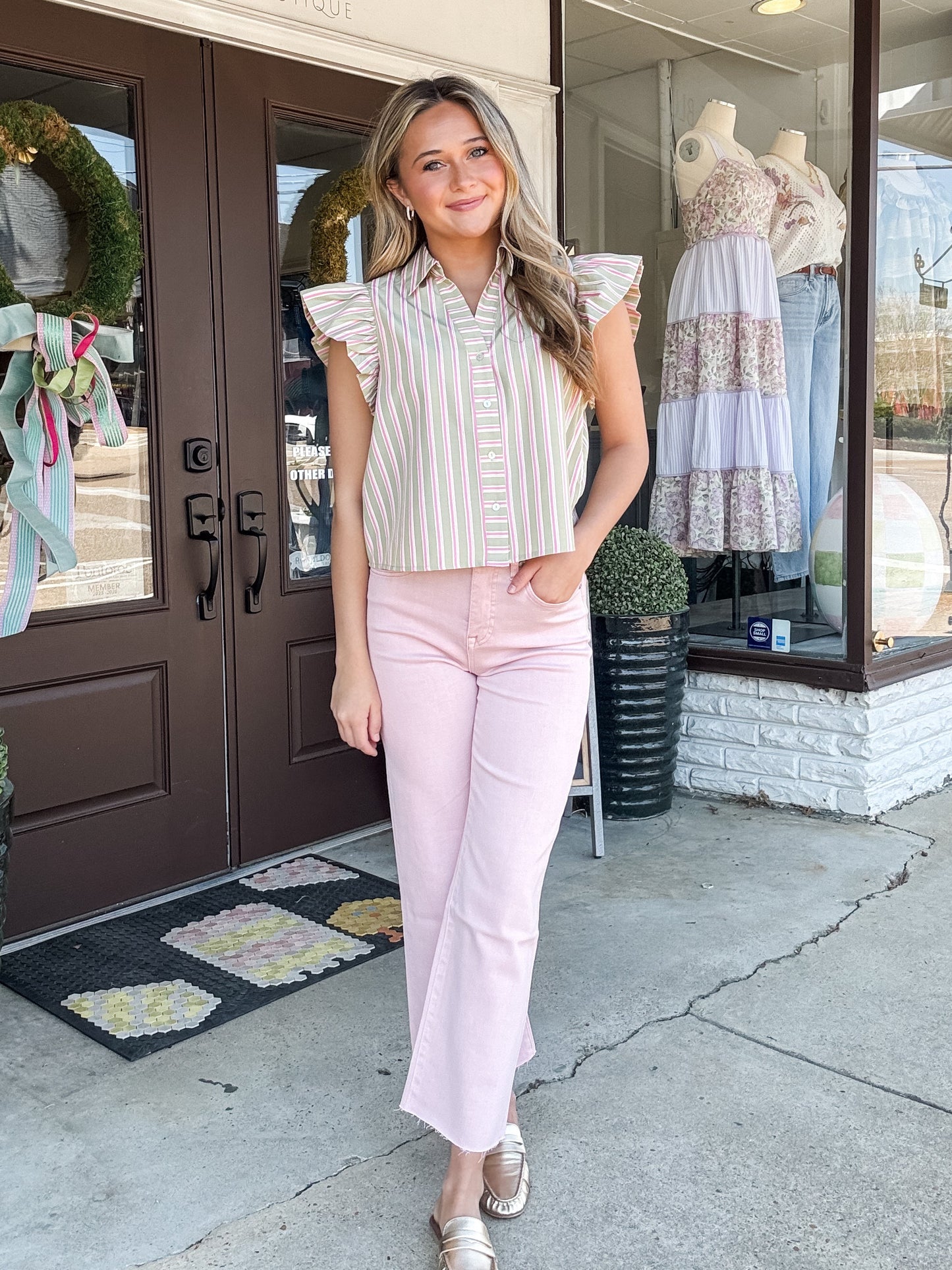 Karlyn Stripe Top
