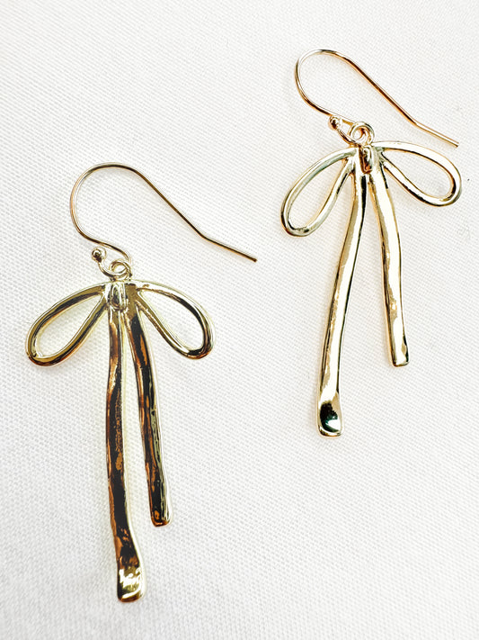Gold Bow Earrings