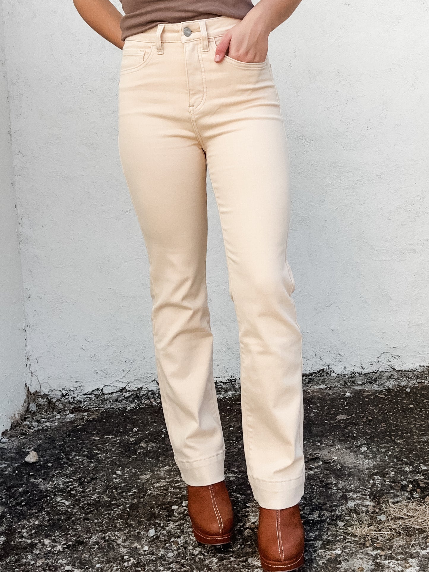 Samantha High Rise Bootcut Vanilla Cream