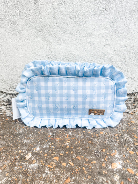 Ruffled Nylon Medium Pouch