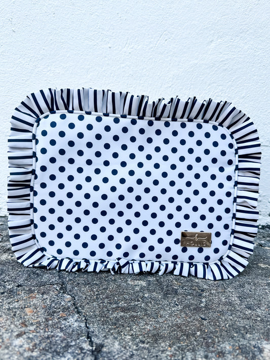 Ruffled Nylon XL Pouch Polka