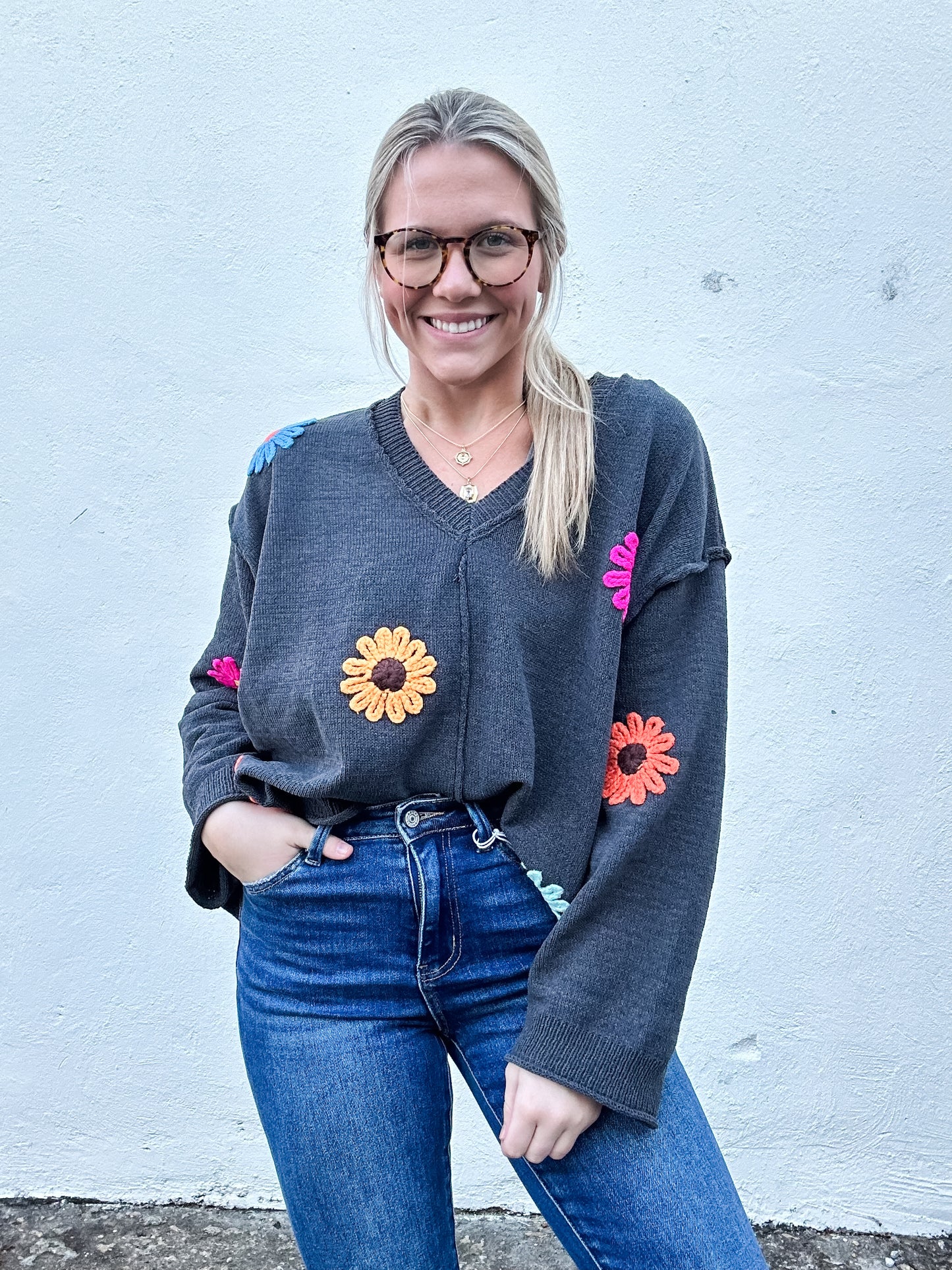 Wavy Wildflowers Sweater