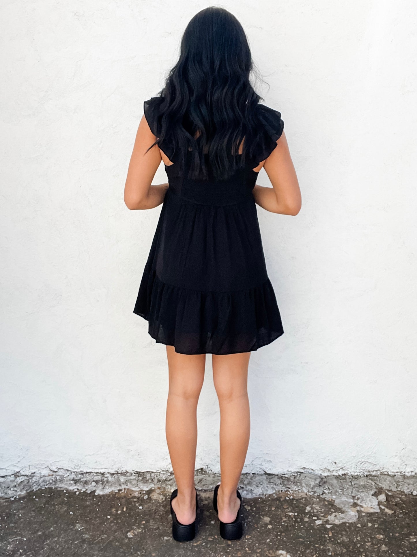 Sweetheart in Black Mini Dress