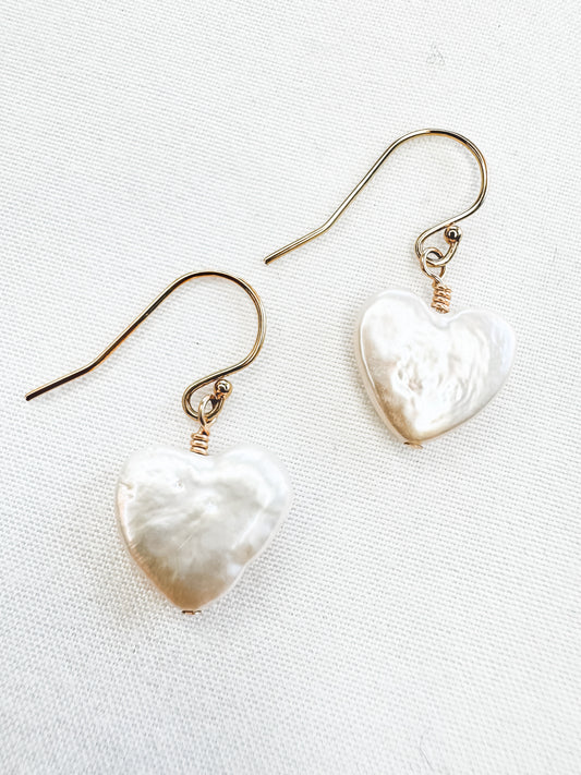 Heart Pearl Earrings