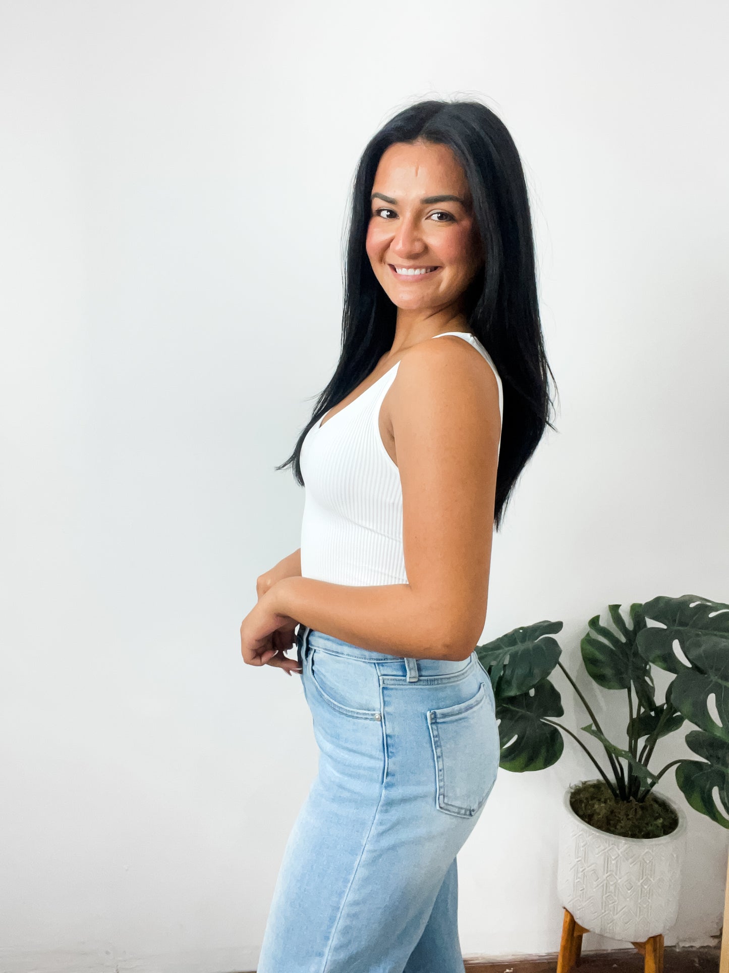 Aria Reversible Ribbed CropTop White