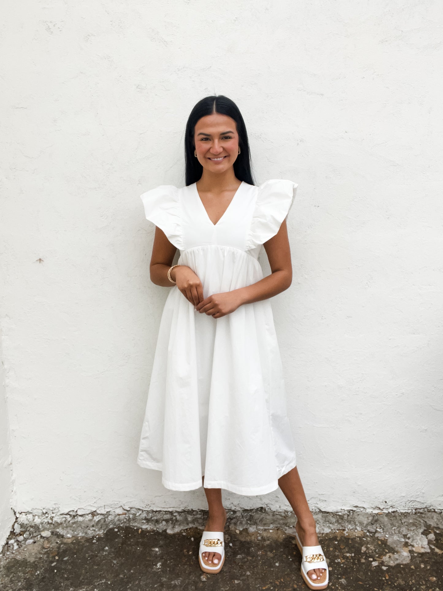 Powder Whispers Midi Dress