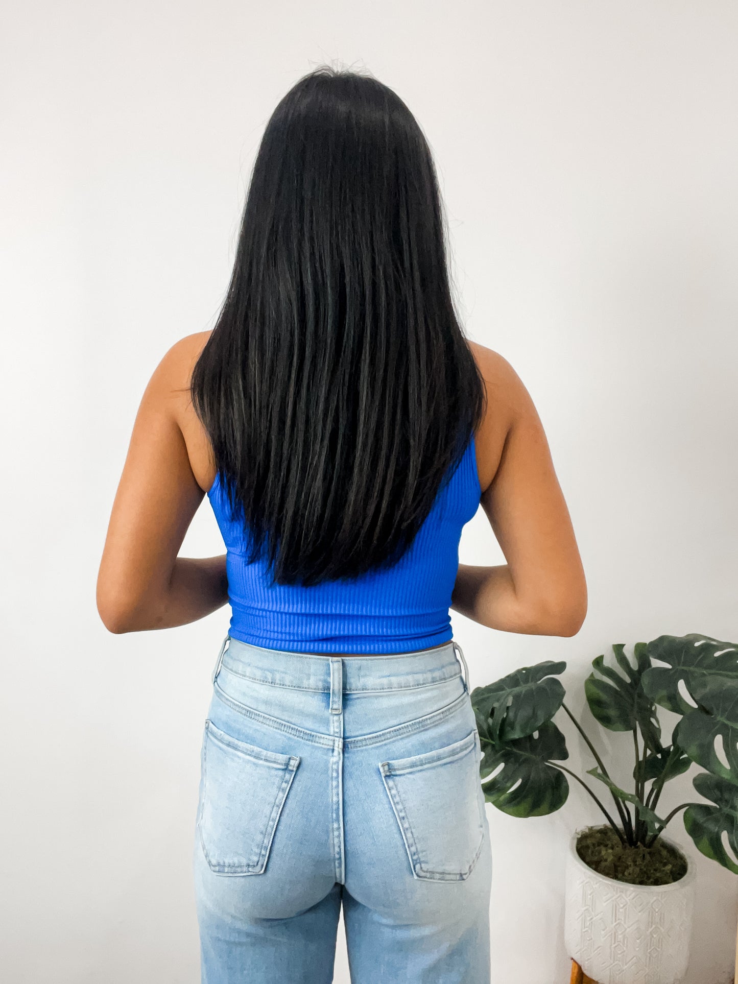 Aria Reversible Ribbed CropTop Royal Blue