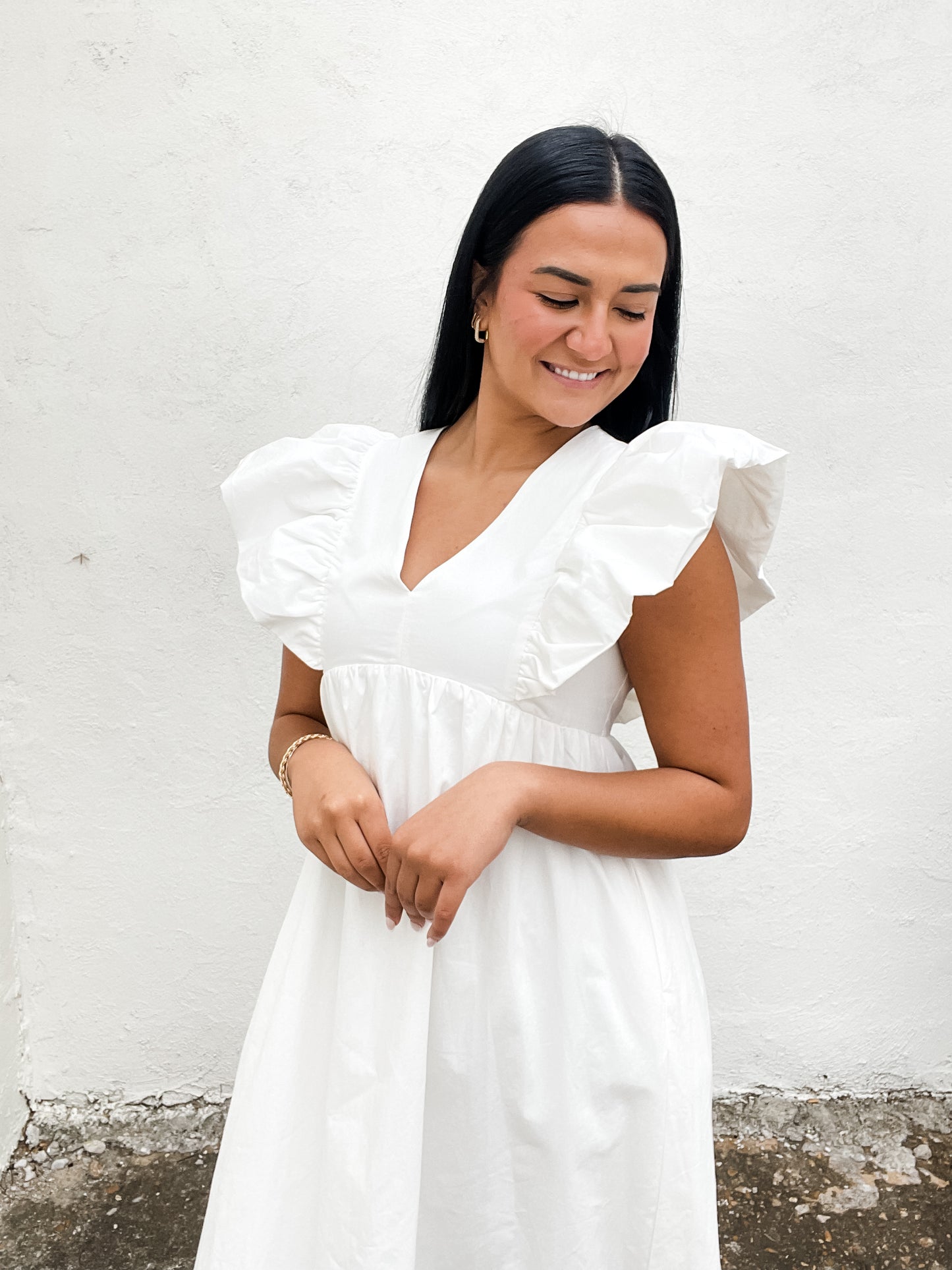 Powder Whispers Midi Dress