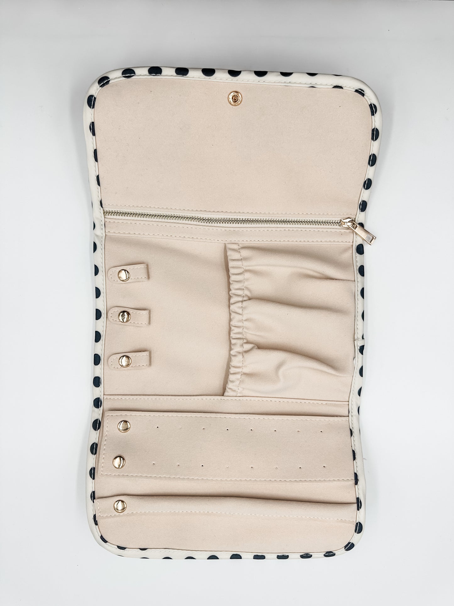 Fold Up Jewelry Organizer Ruffled Polka Dot