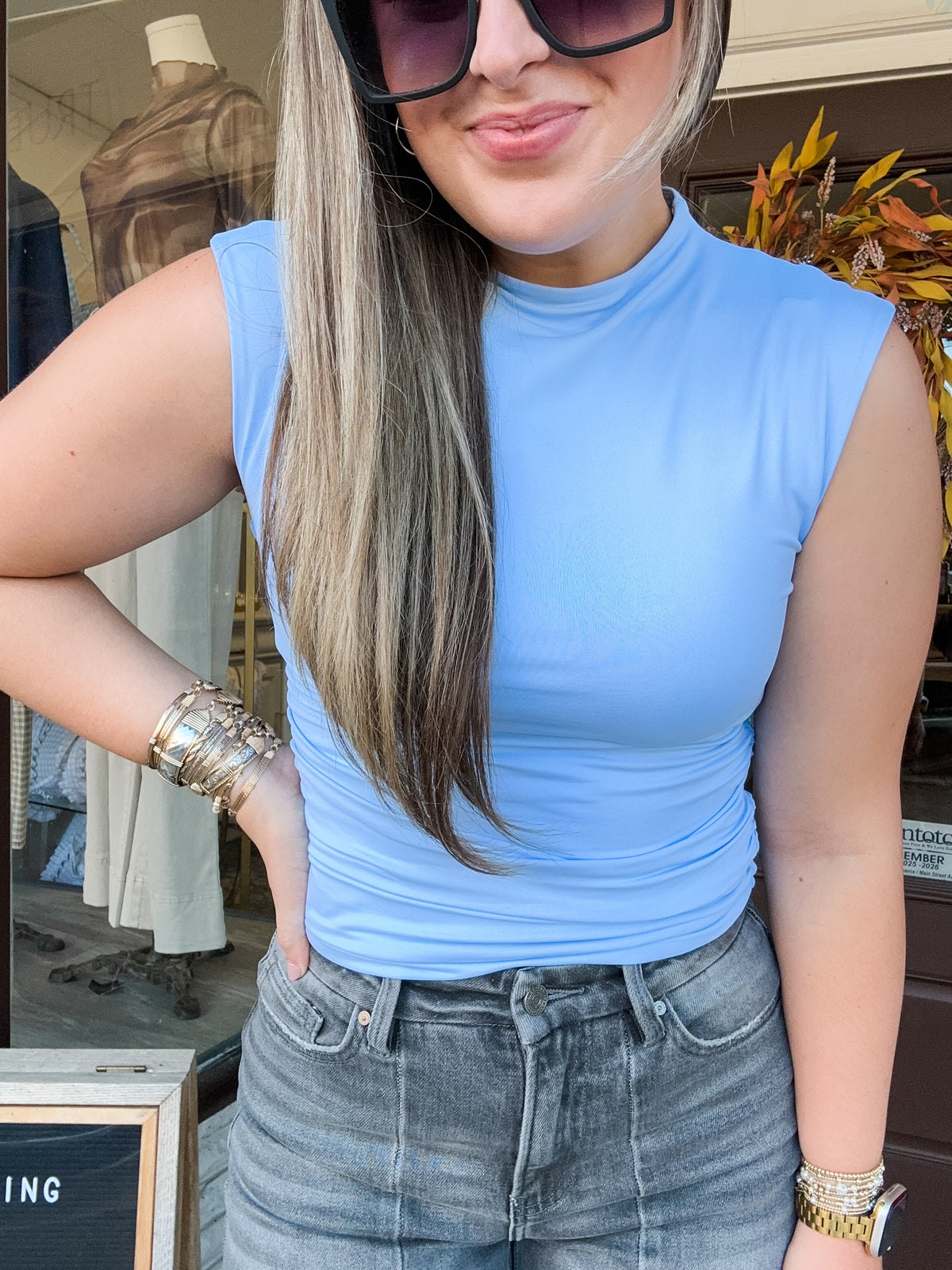 Yvette Top Powder Blue