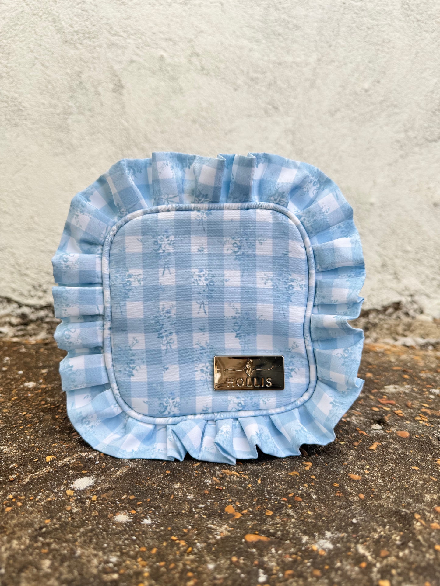 Ruffled Tech Bag Blue Floral