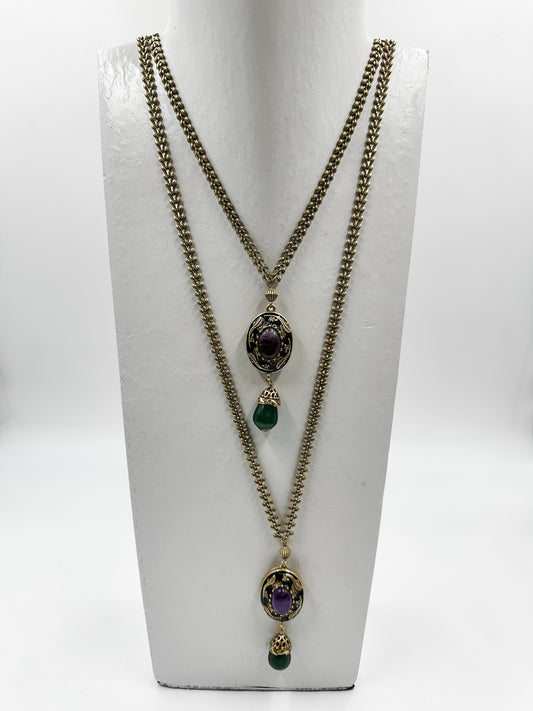 Double Pendant Necklace