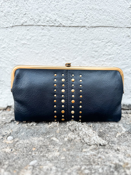 Lauren Clutch-Wallet Black with Studs