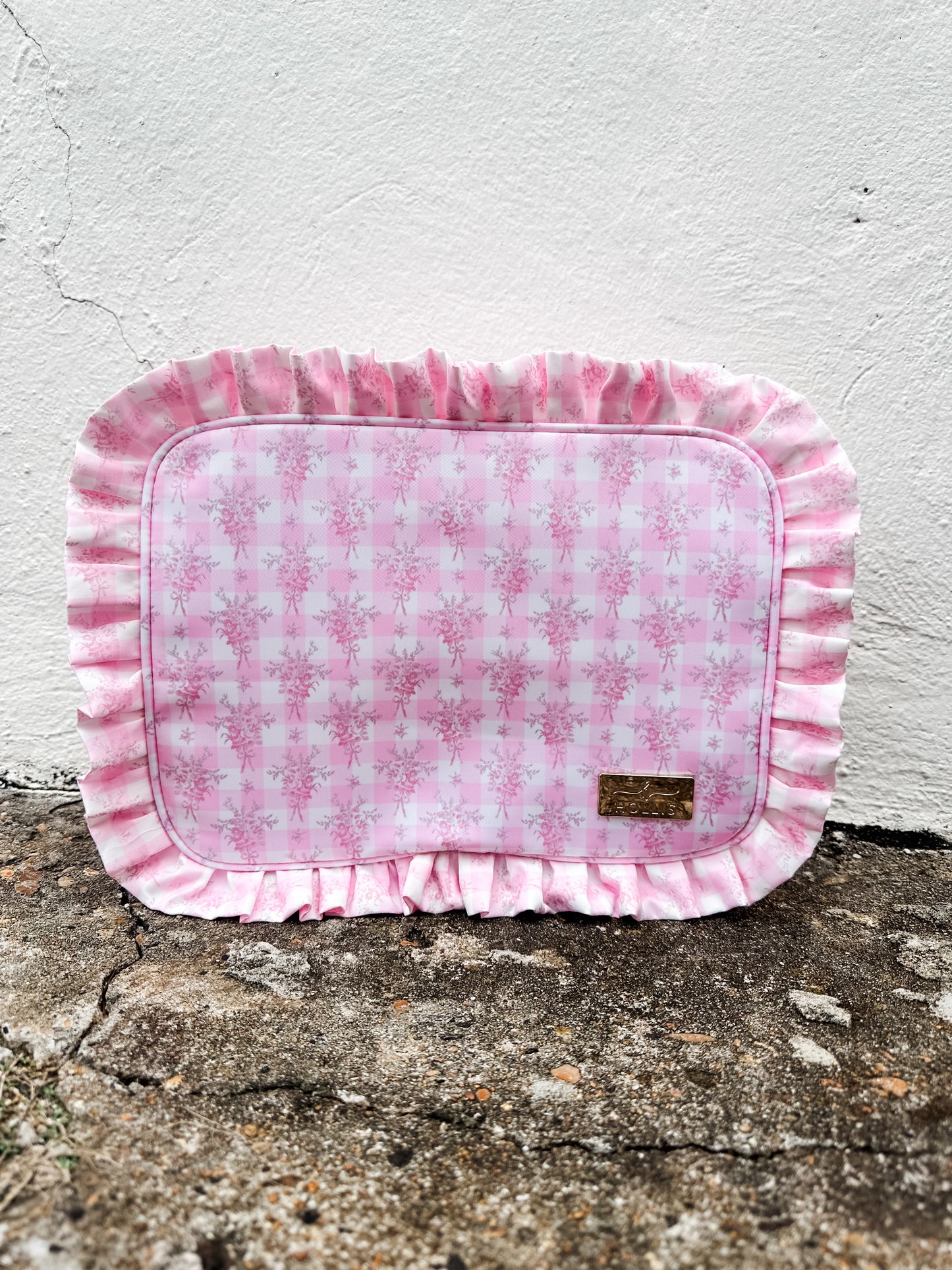 Ruffled Nylon XL Pouch Floral