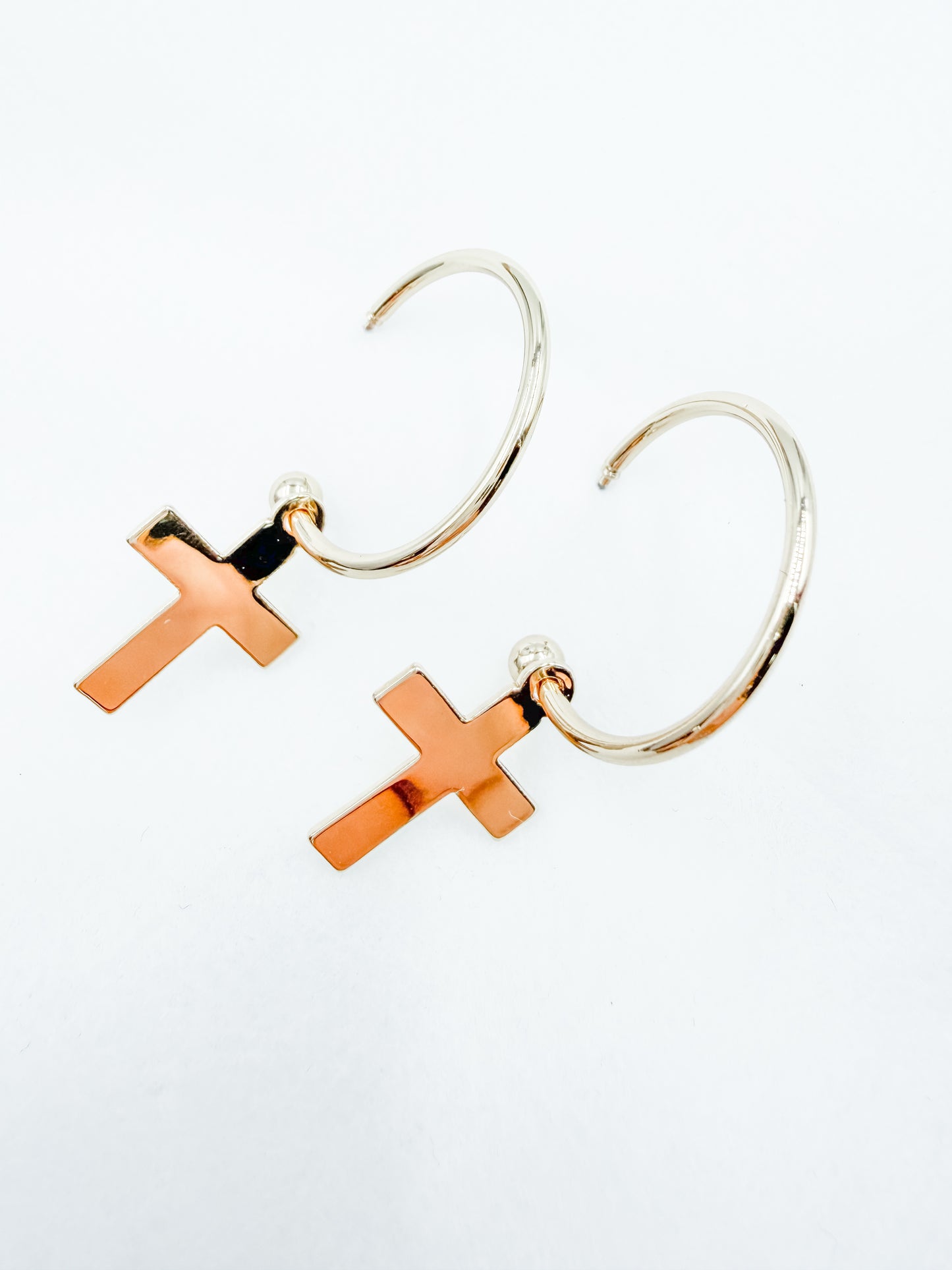 Mallory Cross Hoop Earrings