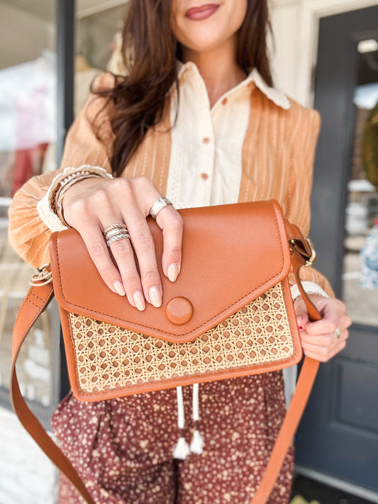 Margot Belt Bag in Burnished Caramel Caning