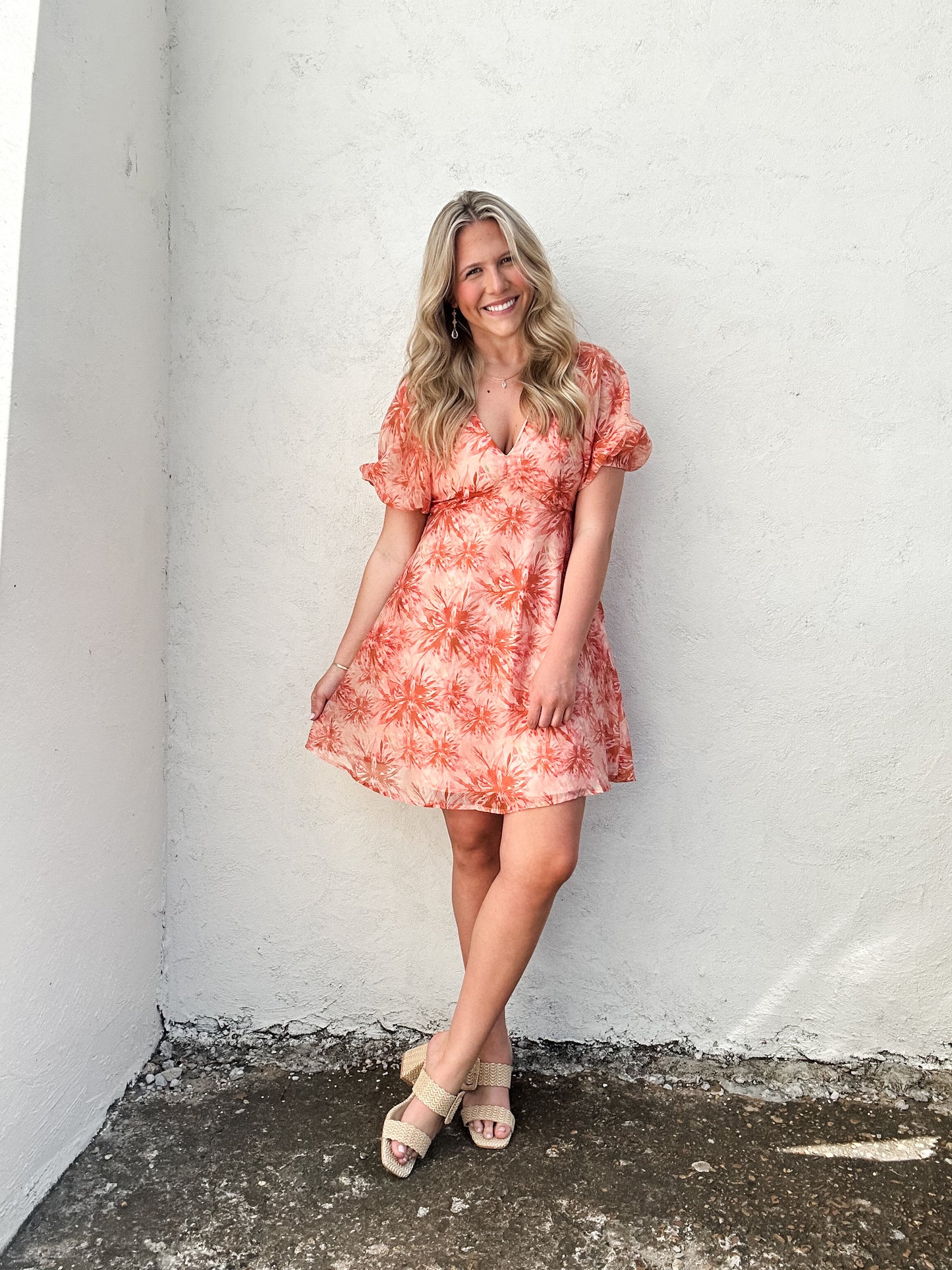 Coral Azalea Mini Dress