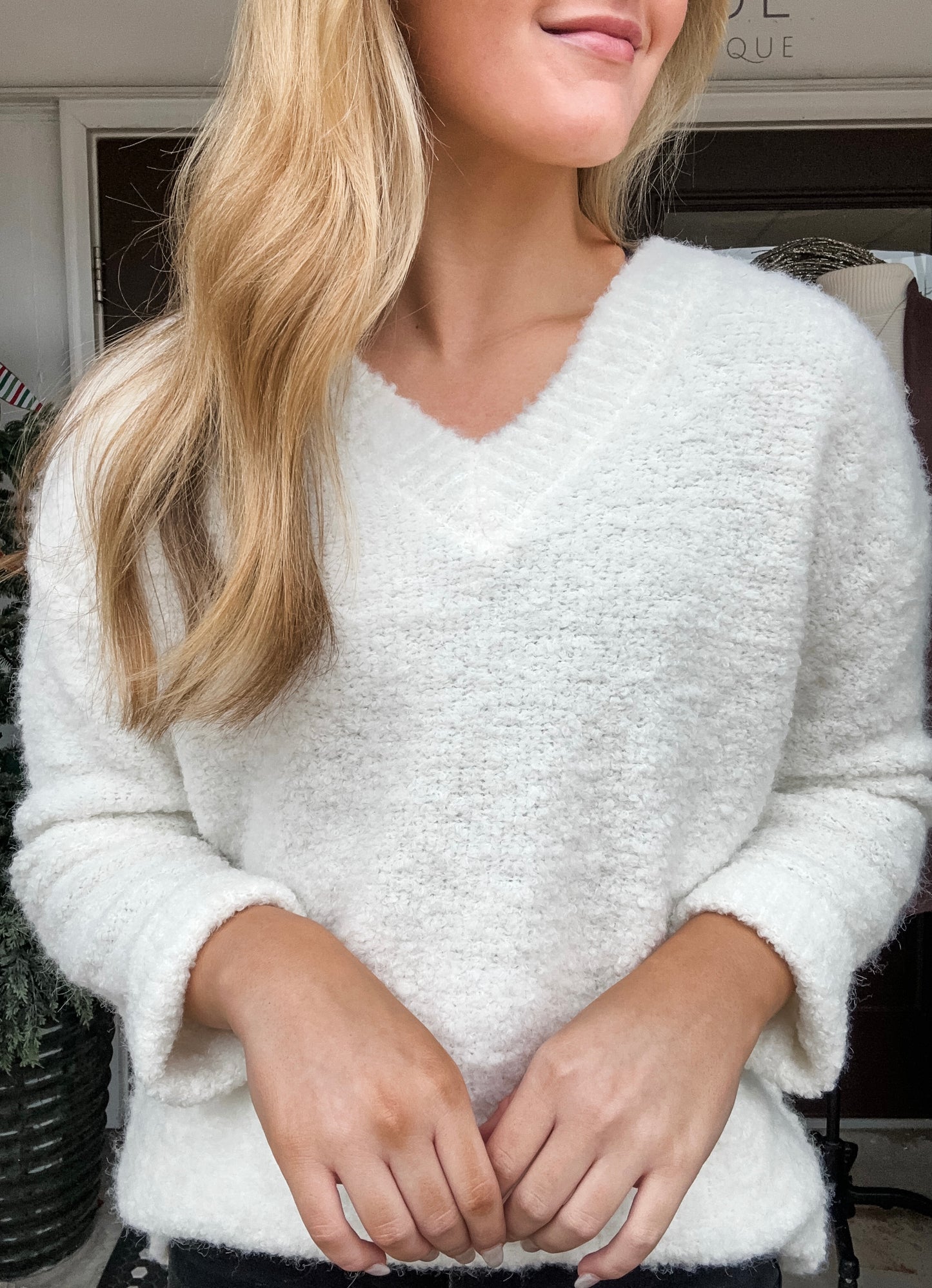 Warm Wishes White Sweater