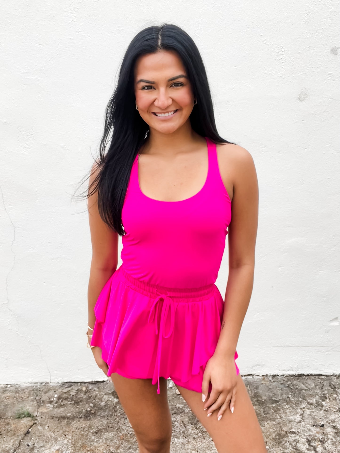 Always Awesome Romper Fuchsia