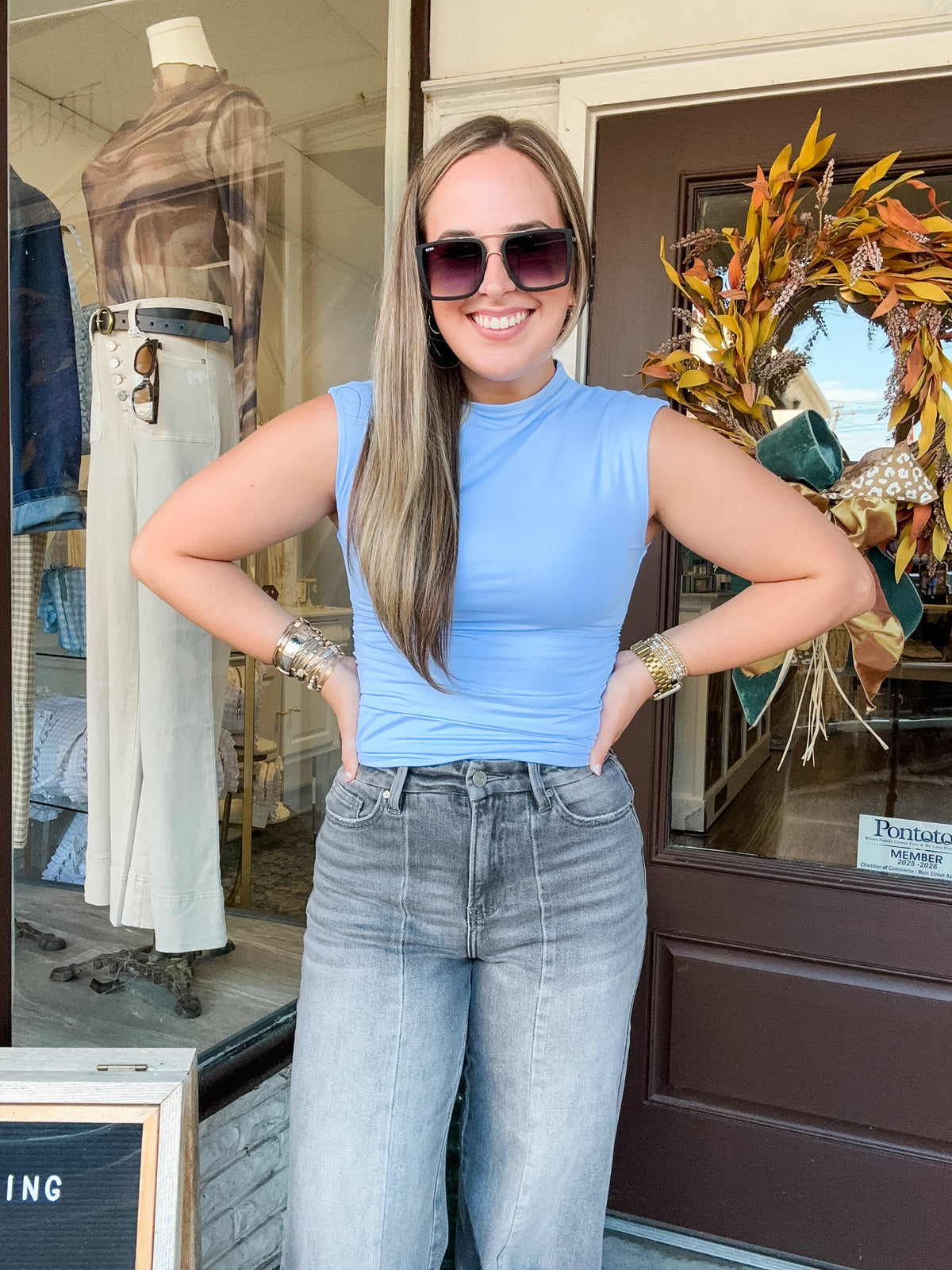 Yvette Top Powder Blue