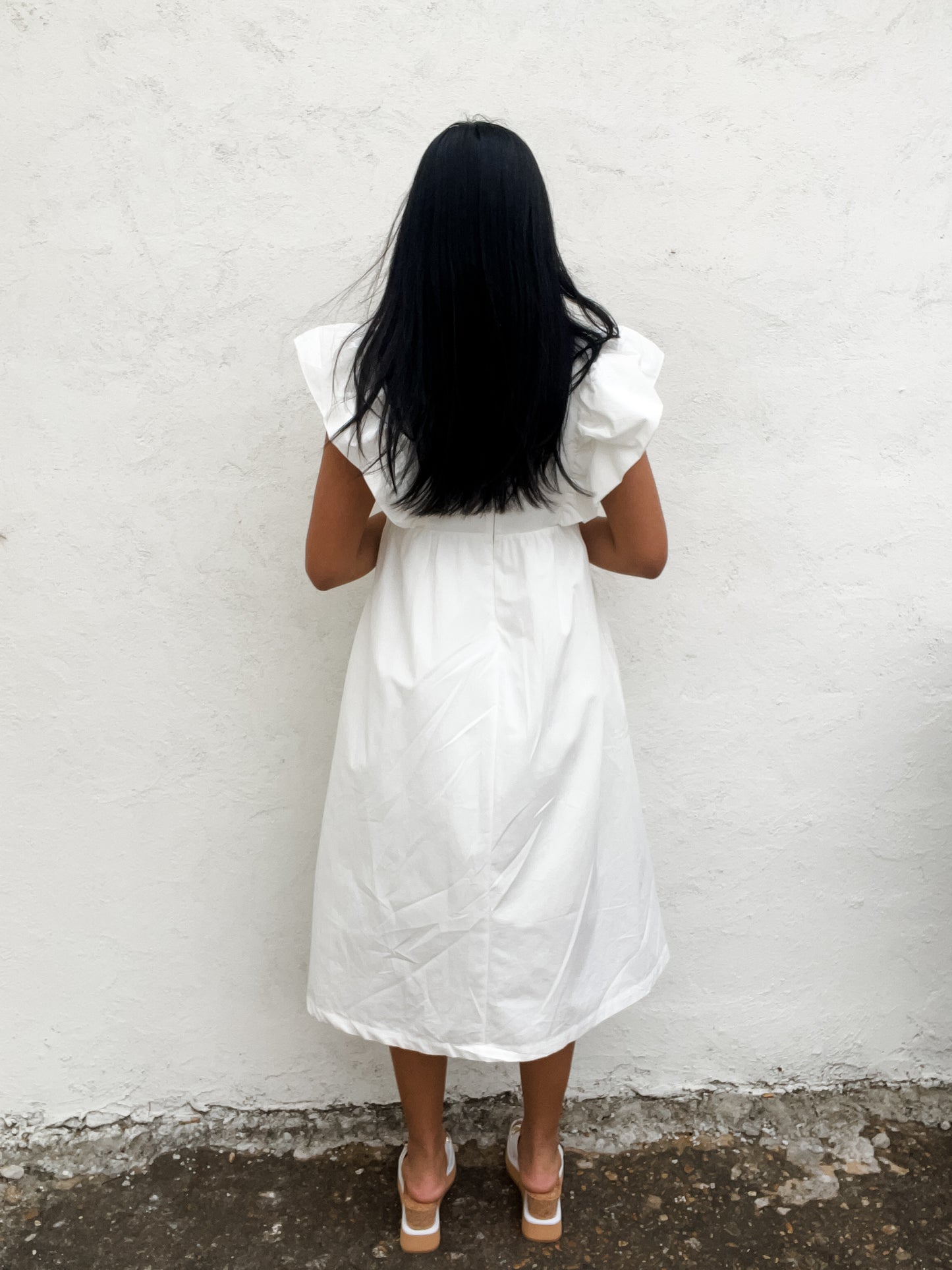 Powder Whispers Midi Dress