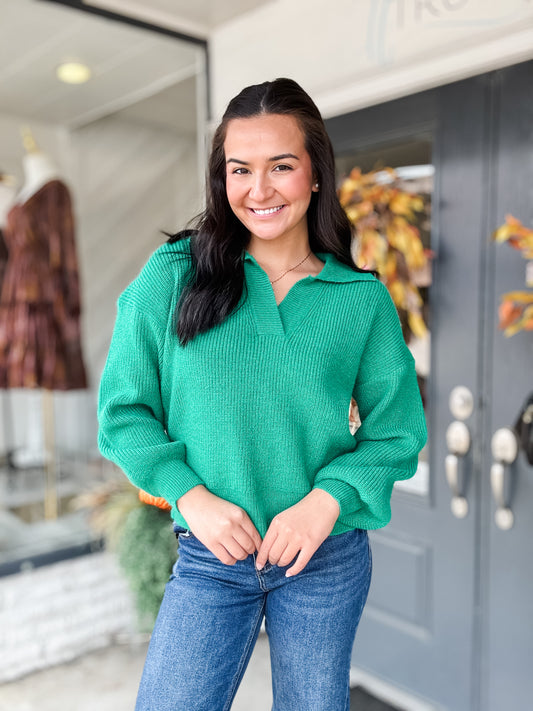 Chill is On Sweater Kelly Green