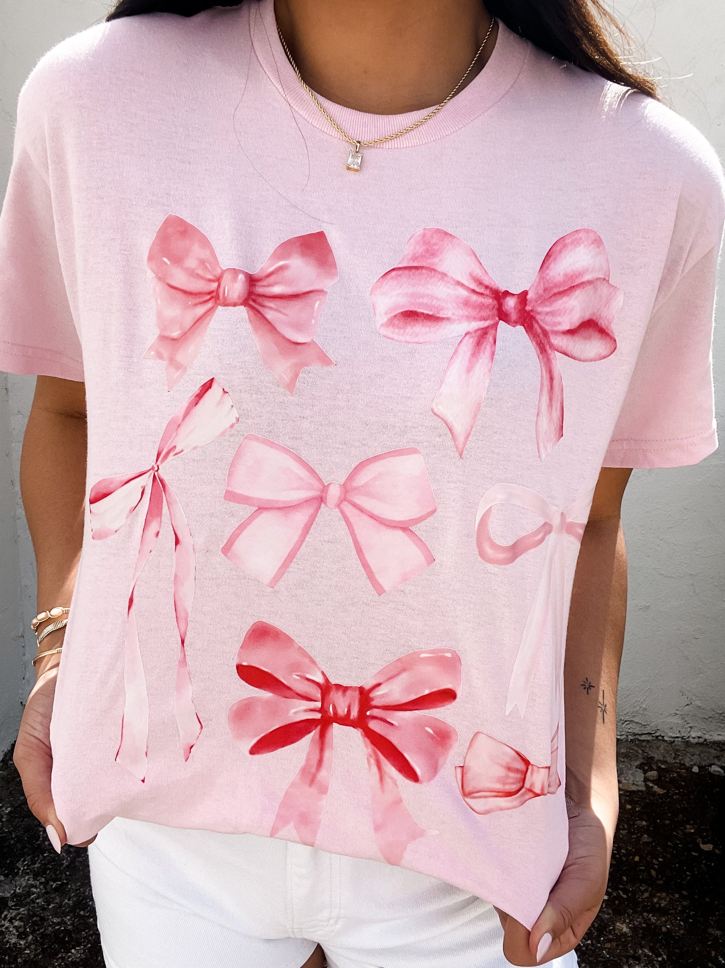 Multi Pink Bow Tshirt
