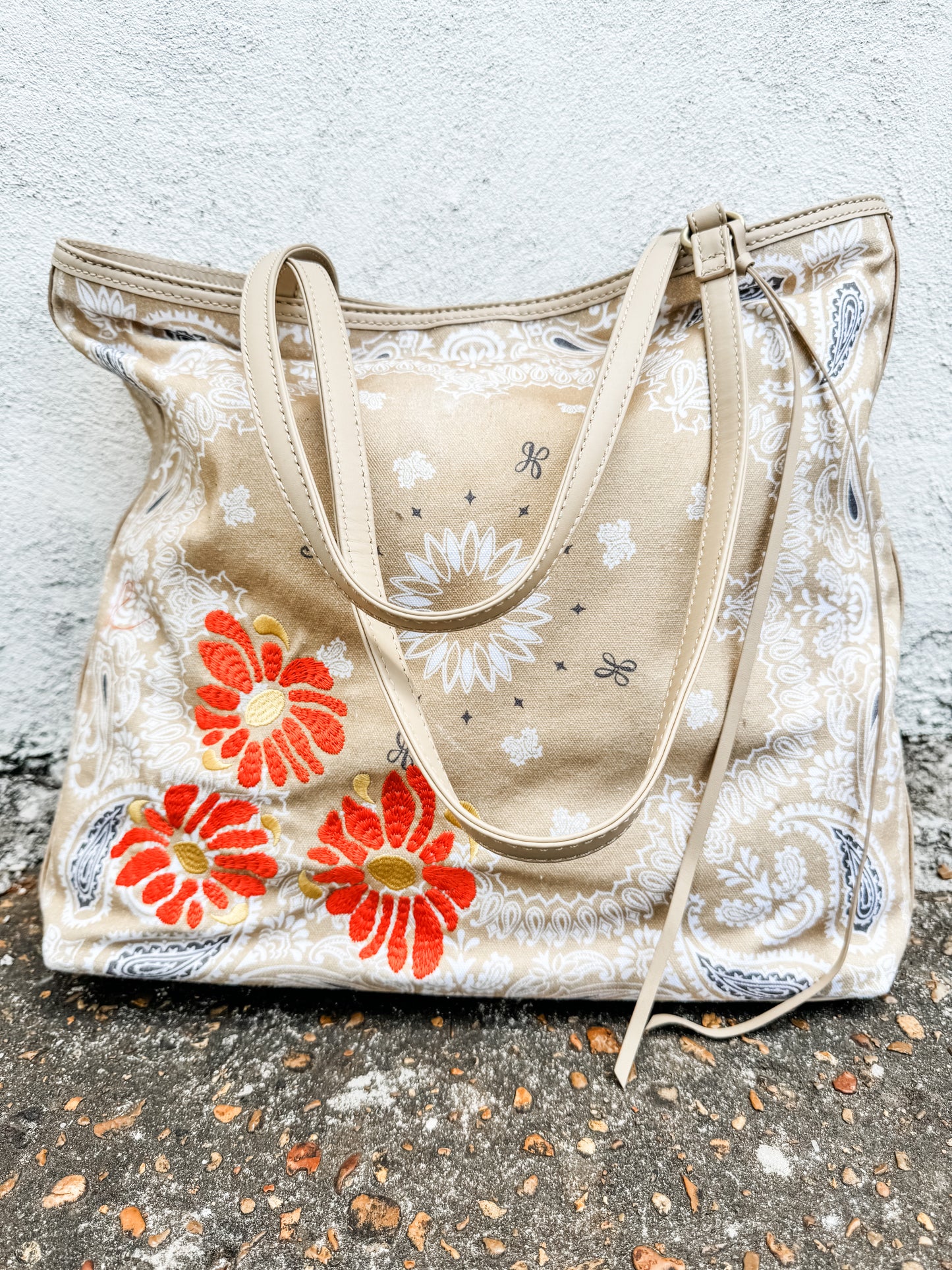 Dakota Print Tote in Canvas Sunset Bandana
