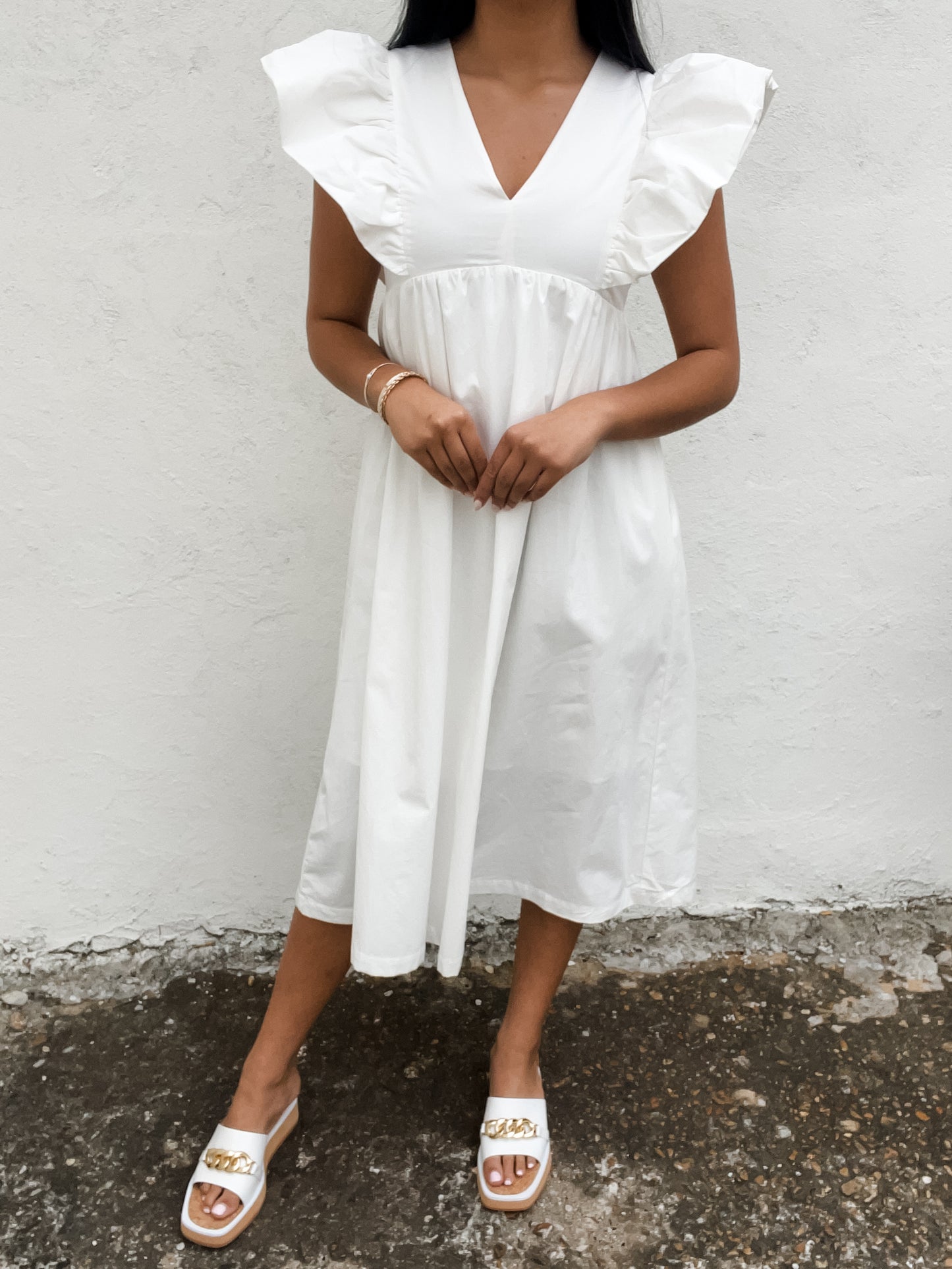 Powder Whispers Midi Dress