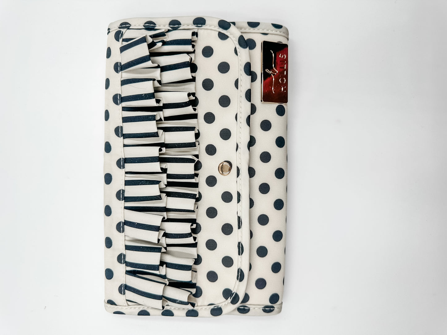 Fold Up Jewelry Organizer Ruffled Polka Dot