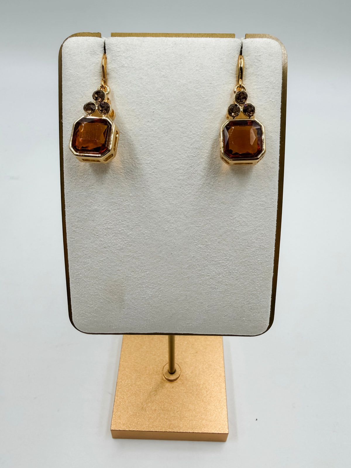 Vintage Caramel Crystal Earrings
