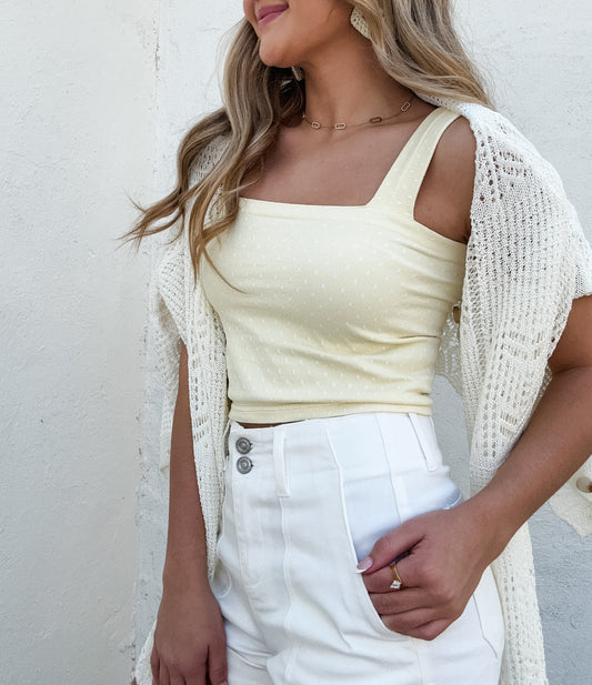Square Crop Top Yellow